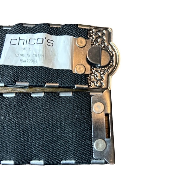 Chico’s PewterToned Scale Stretch Belt with Rhinestone Accents On Each Piece - Picture 13 of 14